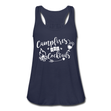 Load image into Gallery viewer, Campfires &amp; Cocktails Flowy Tank Top - navy
