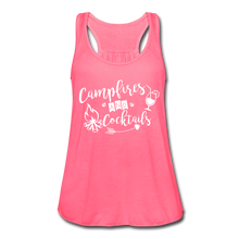 Load image into Gallery viewer, Campfires &amp; Cocktails Flowy Tank Top - neon pink
