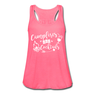 Campfires & Cocktails Flowy Tank Top - neon pink