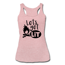 Load image into Gallery viewer, Lets&#39; Get Lit Racerback Tank- CAMPING AROUND - heather dusty rose
