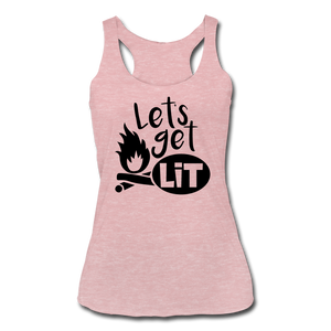 Lets' Get Lit Racerback Tank- CAMPING AROUND - heather dusty rose