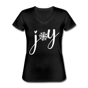 Joy V-Neck T-Shirt-Tis' The Season - black
