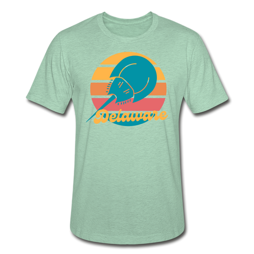 Horseshoe Crab Unisex Heather Prism T-Shirt- Canalside Inn Collection - heather prism mint