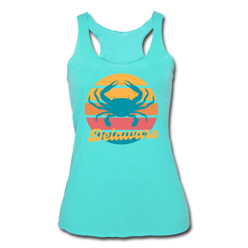 Crab Women’s Tri-Blend Racerback Tank- Canalside Inn Collection - turquoise